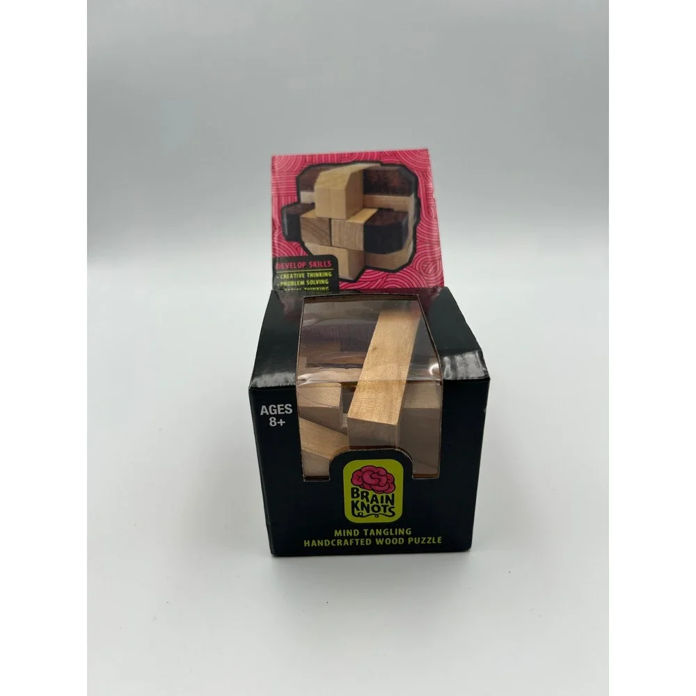 Brain Knots Mind Tangling Handcrafted Wood Puzzle 3D Brain Teaser‎ Ages 8+